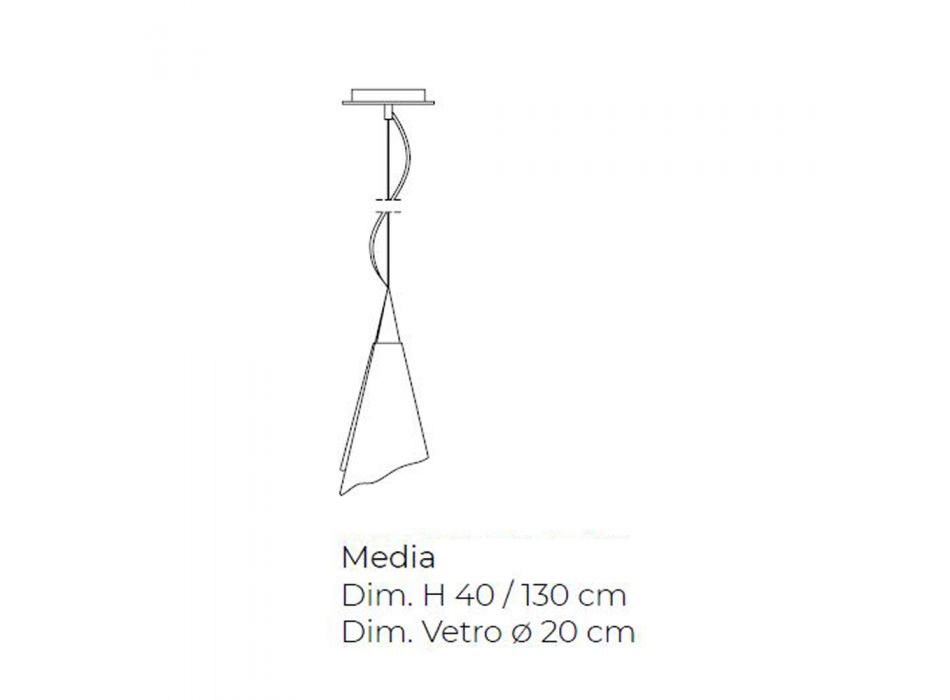 Lampă cu suspendare din sticlă suflată din Veneția, realizată manual - Cristal Viadurini