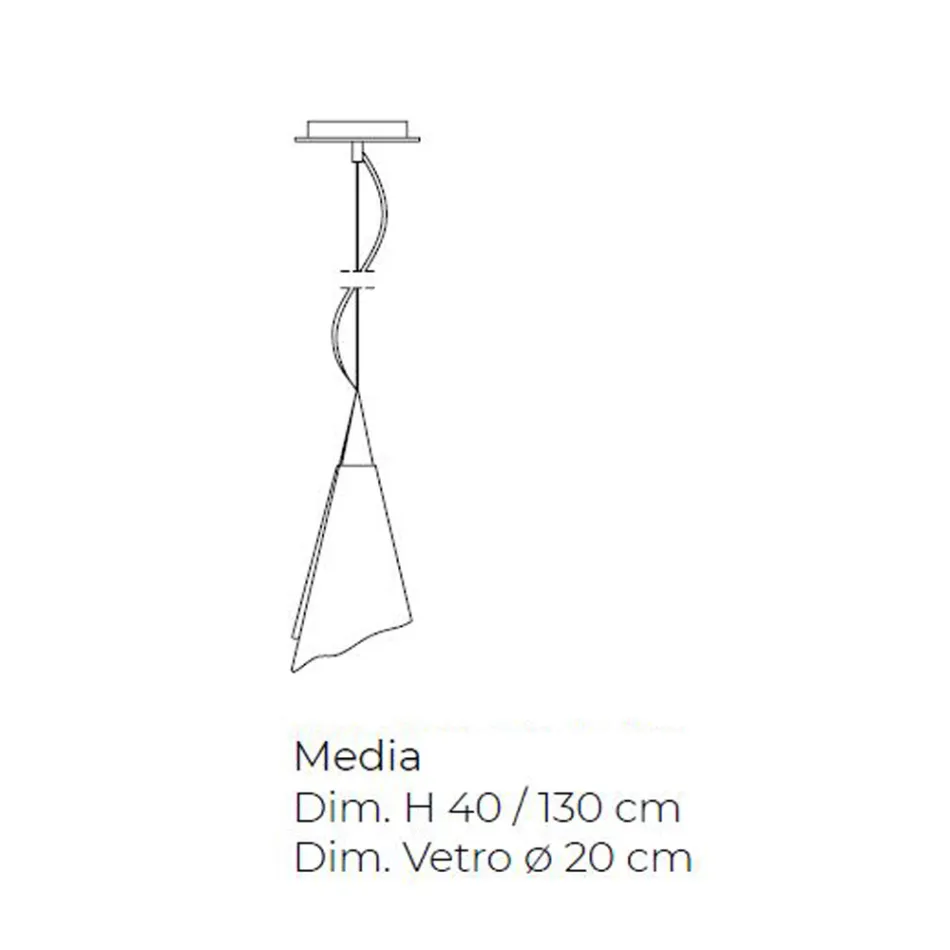 Lampă cu suspendare din sticlă suflată din Veneția, realizată manual - Cristal Viadurini