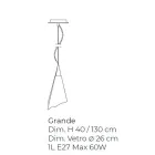 Lampă cu suspendare din sticlă suflată din Veneția, realizată manual - Cristal Viadurini