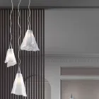 Lampă cu suspendare din sticlă suflată din Veneția, realizată manual - Cristal Viadurini