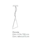 Lampă cu suspendare din sticlă suflată din Veneția, realizată manual - Cristal Viadurini