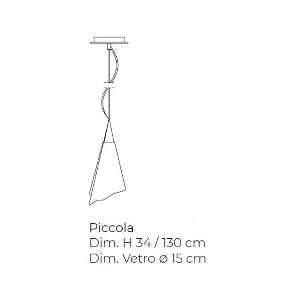 Lampă cu suspendare din sticlă suflată din Veneția, realizată manual - Cristal Viadurini