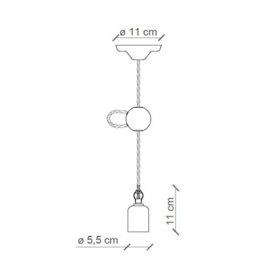 Suspensie Industrial Artisan din Fier si Ceramica - Vintage Viadurini