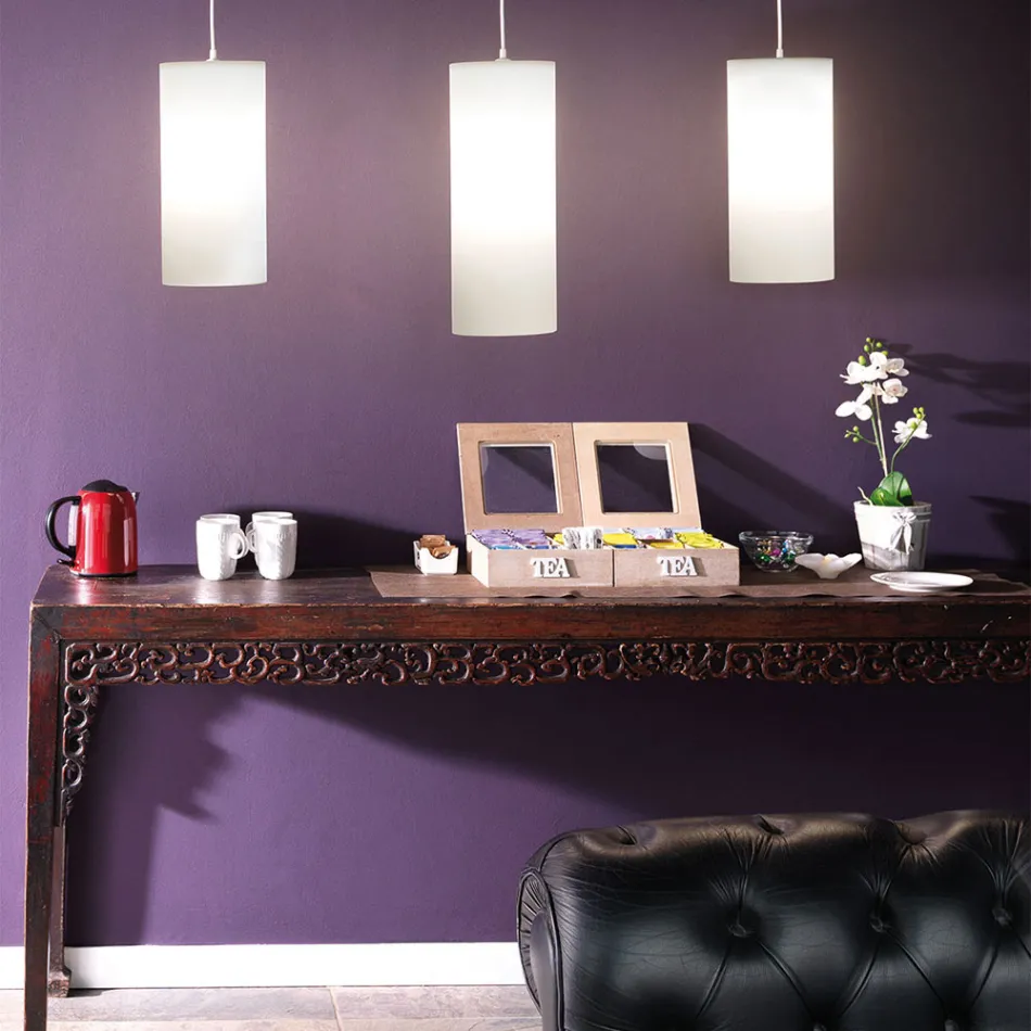 Lampa cu Suspensie Cilindrica din Polietilena Made in Italy - Minervo Viadurini