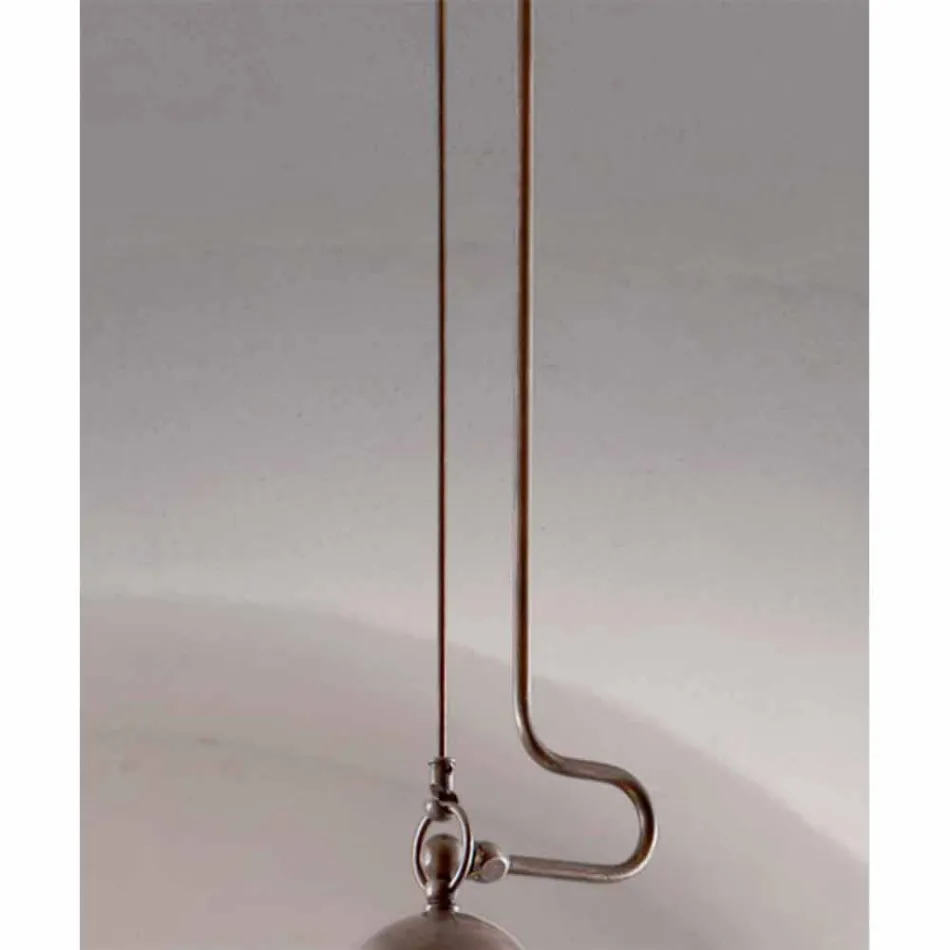 alamă Suspensie lampă tivi și sticlă albă Viadurini