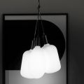 Lampa cu Suspensie cu 3 Lumini din Metal si Sticla Ceramica Made in Italy - Speak
