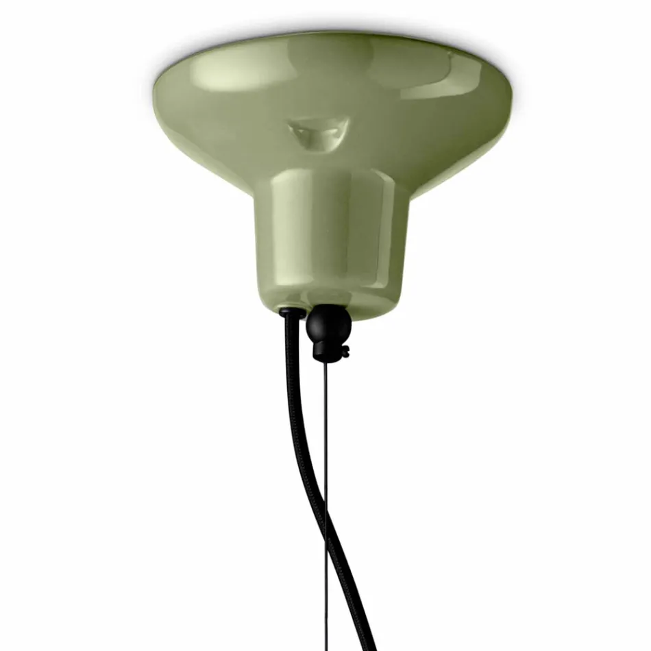 Lampa cu Suspensie cu 4 Elemente din Ceramica si Sticla Made in Italy - Capocabana Viadurini