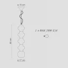 Lampa cu Suspensie cu 4 Elemente din Ceramica si Sticla Made in Italy - Capocabana Viadurini