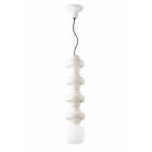 Lampa cu Suspensie cu 4 Elemente din Ceramica si Sticla Made in Italy - Capocabana Viadurini