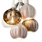 Lampa cu Suspensie cu 6 Elemente din Ceramica si Sticla Made in Italy - Afoxe Viadurini