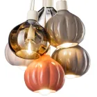 Lampa cu Suspensie cu 6 Elemente din Ceramica si Sticla Made in Italy - Afoxe Viadurini