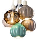 Lampa cu Suspensie cu 6 Elemente din Ceramica si Sticla Made in Italy - Afoxe Viadurini