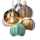 Lampa cu Suspensie cu 6 Elemente din Ceramica si Sticla Made in Italy - Afoxe Viadurini