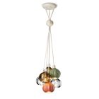 Lampa cu Suspensie cu 6 Elemente din Ceramica si Sticla Made in Italy - Afoxe Viadurini