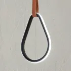 Lampa cu Suspensie cu Forme Geometrice si Detaliu din Imitatie Piele - Chiparos Viadurini