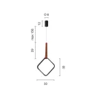 Lampa cu Suspensie cu Forme Geometrice si Detaliu din Imitatie Piele - Chiparos Viadurini