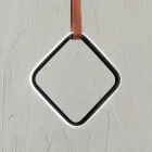 Lampa cu Suspensie cu Forme Geometrice si Detaliu din Imitatie Piele - Chiparos Viadurini