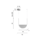 Lampă cu suspendare cu inserție detașabilă din sticlă granulată - Catalpa Viadurini