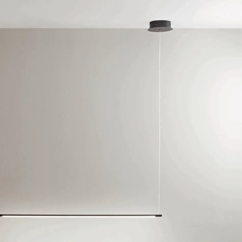 Lampă suspendată cu lumină LED și cabluri reglabile în lungime - portocaliu Viadurini