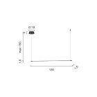 Lampă suspendată cu lumină LED și cabluri reglabile în lungime - portocaliu Viadurini