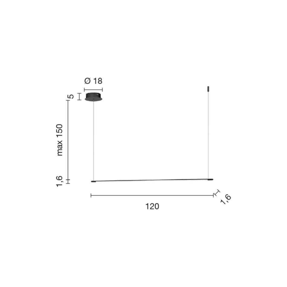 Lampă suspendată cu lumină LED și cabluri reglabile în lungime - portocaliu Viadurini