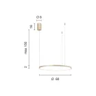 Lampă suspendată cu lumină LED rotundă orizontală din metal - Mulberry Viadurini