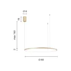 Lampă suspendată cu lumină LED rotundă orizontală din metal - Mulberry Viadurini