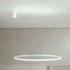 Lampă suspendată cu lumină LED rotundă orizontală din metal - Mulberry Viadurini