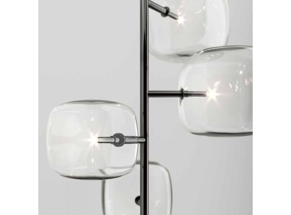 Lampă suspendată cu structură metalică lucioasă Made in Italy - Donatina Viadurini
