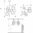 Lampă suspendată cu structură metalică lucioasă Made in Italy - Donatina Viadurini