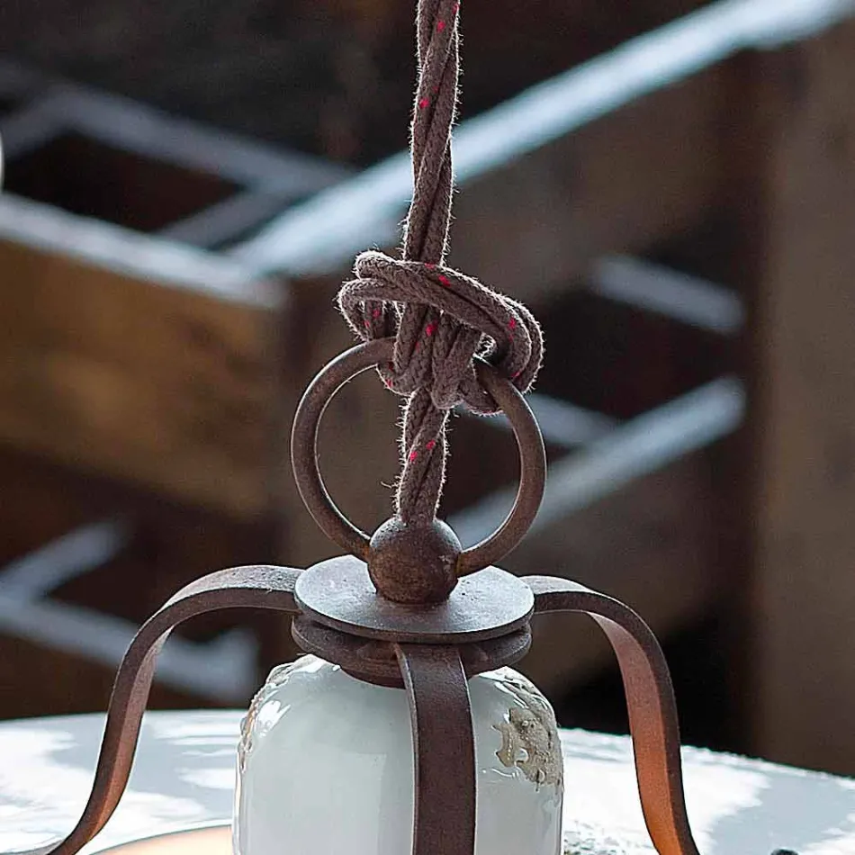 suspensie țară Lampa de ceramică și metal Sara Ferroluce Viadurini