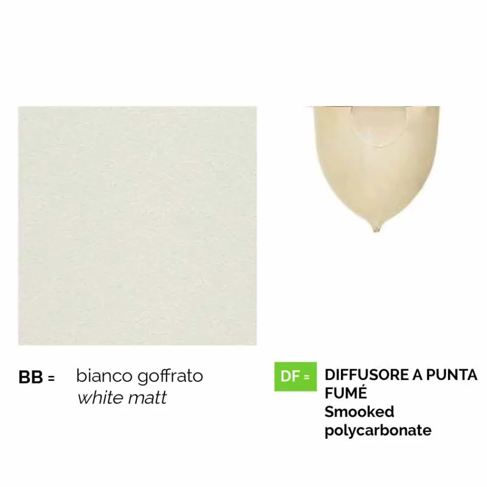 Lampă suspendată din aluminiu alb din Italia, Anusca Viadurini