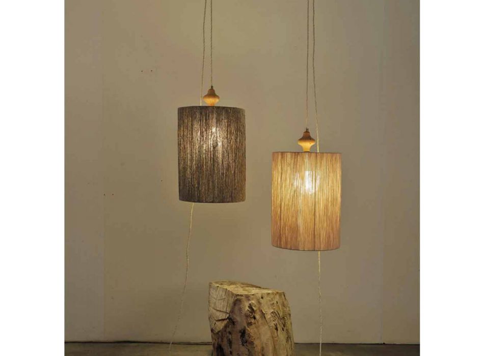 Pendant lampă / lampă de podea din lemn și 100% Bois lână Viadurini