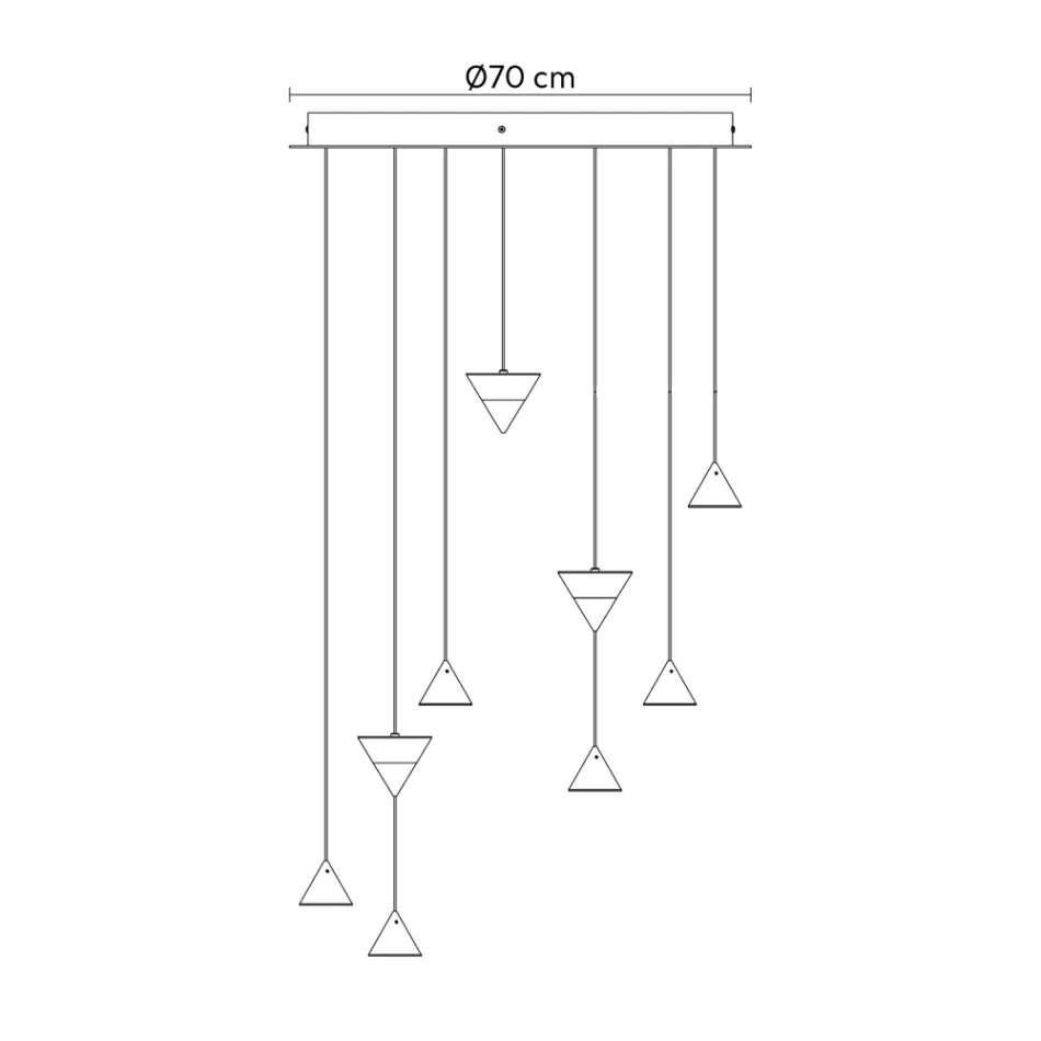 Lampă cu suspendare de design 5 sau 7 lumini Sârmă neagră de aluminiu - Mercado Viadurini