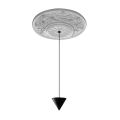 Lampa cu Suspensie Design Gips Alb si Aluminiu Negru 1 Con - Tesera