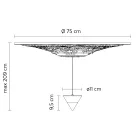 Lampa cu Suspensie Design Gips Alb si Aluminiu Negru 1 Con - Tesera Viadurini