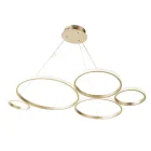 Lampa cu Suspensie de Design pentru Sufragerie din Metal Argintiu sau Auriu - Olimpo Viadurini