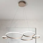 Lampa cu Suspensie de Design pentru Sufragerie din Metal Argintiu sau Auriu - Olimpo Viadurini