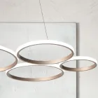 Lampa cu Suspensie de Design pentru Sufragerie din Metal Argintiu sau Auriu - Olimpo Viadurini