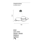 Lampa cu Suspensie de Design pentru Sufragerie din Metal Argintiu sau Auriu - Olimpo Viadurini