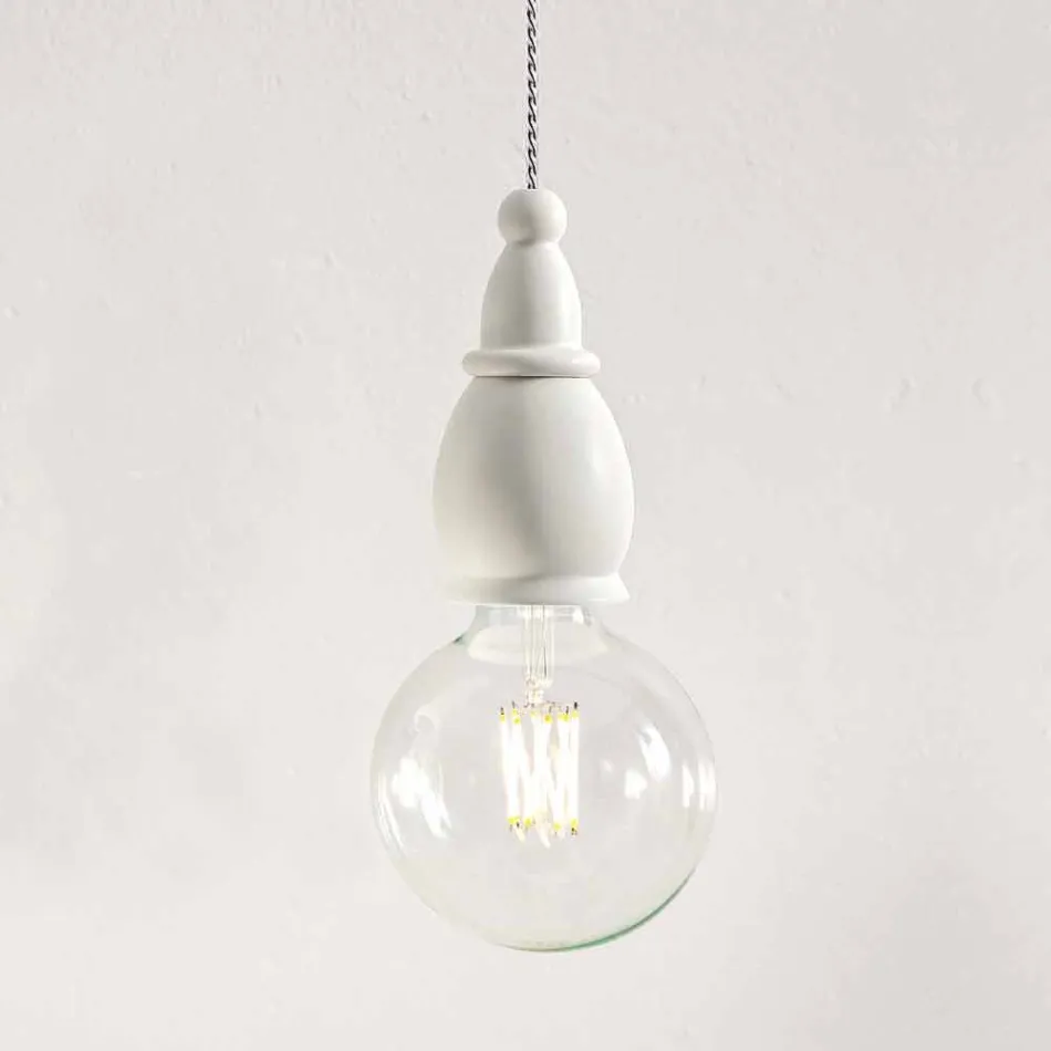 Design lampă suspendată din ceramică fabricată în Italia - Soarta de Aldo Bernardi Viadurini