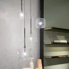 Lampă suspendată design din metal și sticlă Made in Italy - Donatina Viadurini