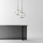 Lampă suspendată design din metal lucios Fabricat în Italia - Donatina Viadurini