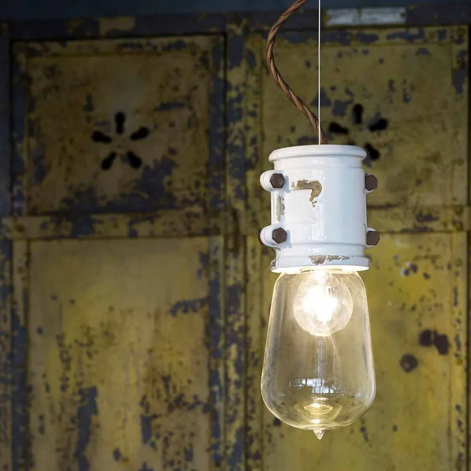 Lămpi cu pandantiv de design urban realizată manual Edith Ferroluce Viadurini