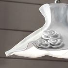 Lampa cu Suspensie lucrata manual din Ceramica Lustruita cu Trandafiri si Fier - Lecco Viadurini