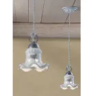 Lampa suspendata din fier si ceramica pictata manual - Chieti Viadurini