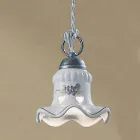 Lampa suspendata din fier si ceramica pictata manual - Chieti Viadurini