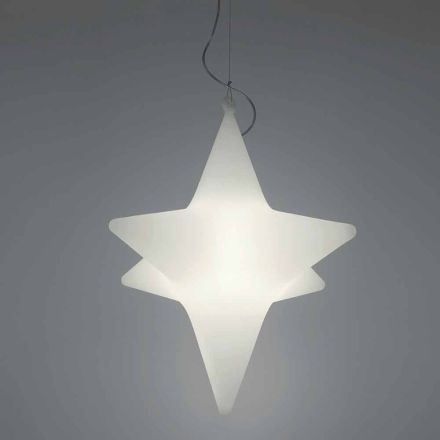 Design interior de lampă cu suspensie în formă de stea cu led de la Slide - Sirio Viadurini