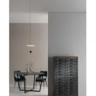 Suspensie din Aluminiu cu Placa Alba si Con Negru - Padel Viadurini