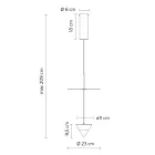 Suspensie din Aluminiu cu Placa Alba si Con Negru - Padel Viadurini